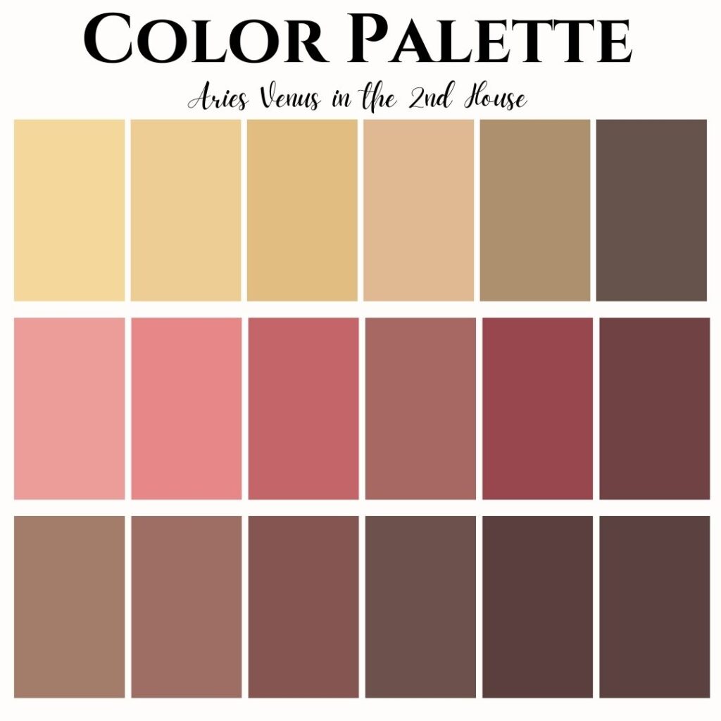 aries venus in the 2nd house color palette