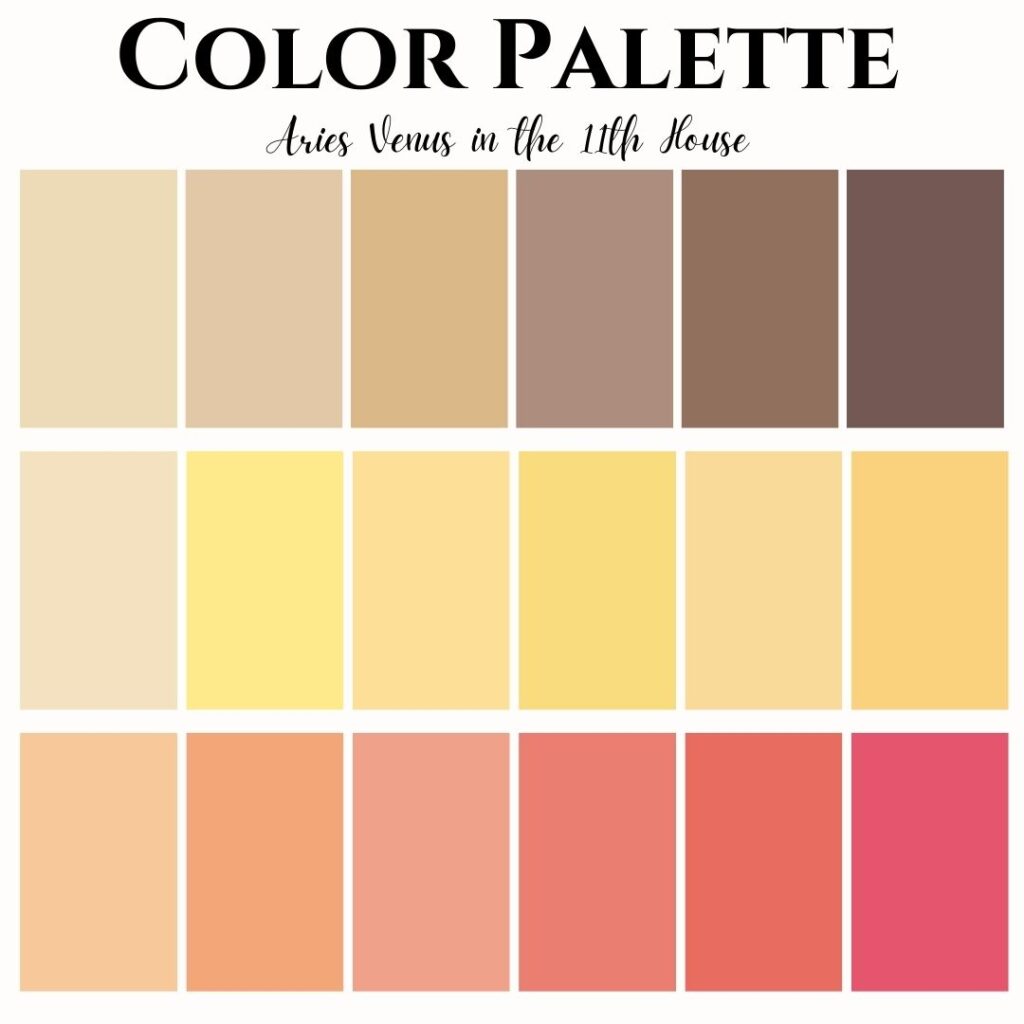 Aries venus in the 11th house color palette