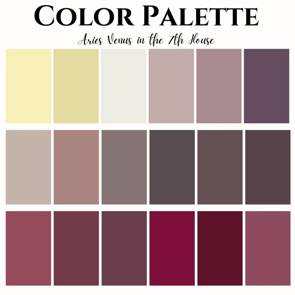 Aries Venus in the 7th House color palette