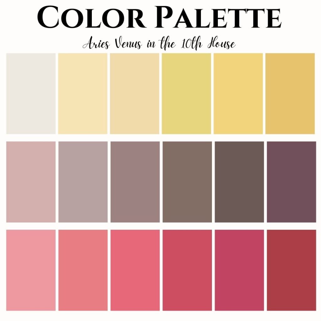 Aries venus in the 10th house color palette