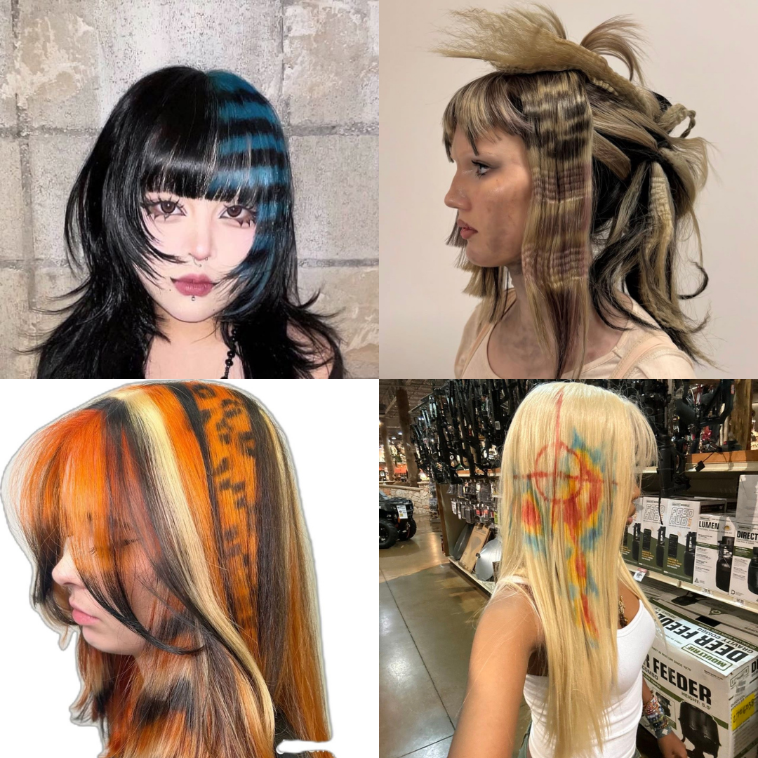 colored pattern in the hair